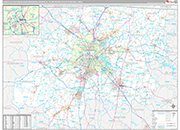 Nashville-Davidson-Murfreesboro-Franklin Metro Area Wall Map Premium Style
